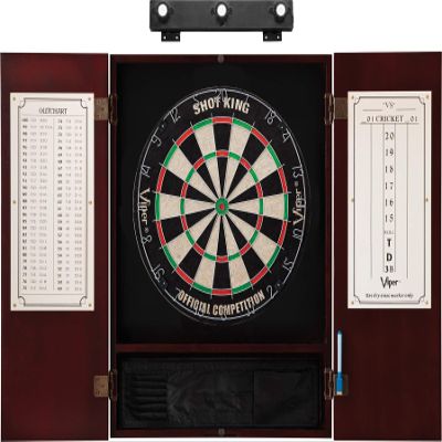 Viper Espresso Metropolitan Steel Tip Cabinet, Viper Shot King Bristle Dartboard