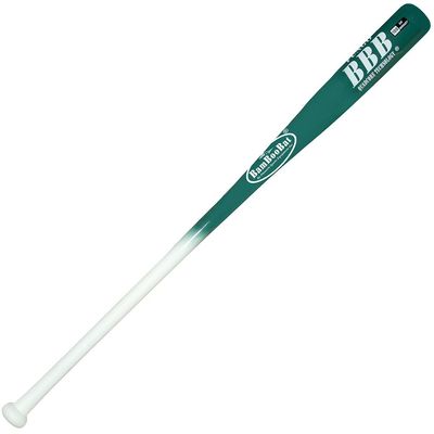 BAMBOOBAT by Pinnacle Sports Equipment INC. Adult Fungo Infield/Outfield Bamboo Baseball Bat, White Handle/Forest Barrel, 34"