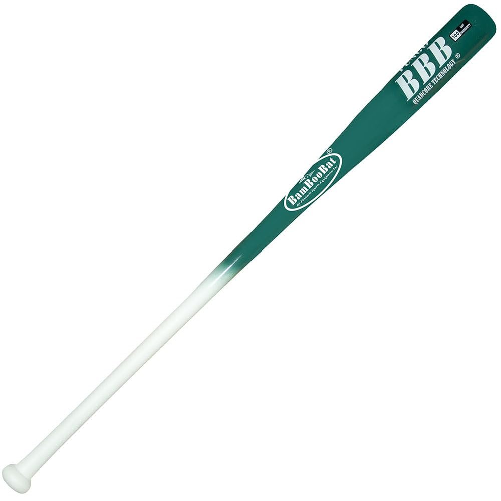 BAMBOOBAT by Pinnacle Sports Equipment INC. Adult Fungo Infield/Outfield Bamboo Baseball Bat, White Handle/Forest Barrel, 34"