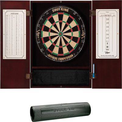Viper Espresso Metropolitan Steel Tip Cabinet, Viper Shot King Bristle Dartboard