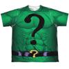 Batman Riddler Uniform Youth or Boy's Front Only Sublimated T Shirt, Large White view 1