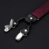 TIE G Paisley Suspender, Bow Tie, Pocket Square Set for Men's Tuxedo Suspenders : Adjustable Braces, Strong Enhanced 6 Clips (A Burgundy paisley) view 3