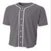 A4 Short Sleeve Full Button Baseball Jersey view 1