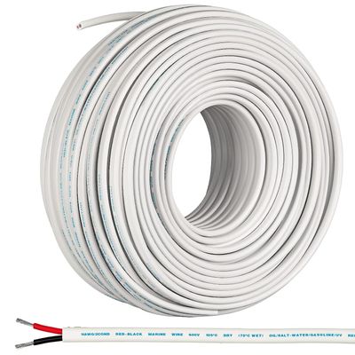 GS Power 100 Ft Duplex Marine Wire, 18 Gauge Wire, Oxygen-Free Tinned Copper 18 AWG Electrical Boat Wiring, Sheathed Copper Marine Grade Electrical Cable for Boat Automotive RV Camper Trailer