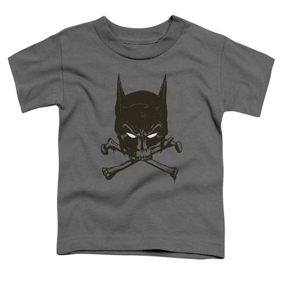 Batman Bat and Bones Unisex Toddler T Shirt for Boys and Girls, Medium (3T) Charcoal