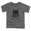 Batman Bat and Bones Unisex Toddler T Shirt for Boys and Girls, Medium (3T) Charcoal view 1