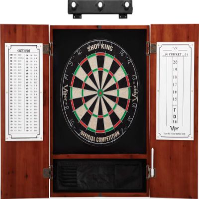 Viper Espresso Metropolitan Steel Tip Cabinet, Viper Shot King Bristle Dartboard