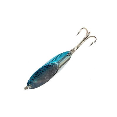 Cast Spoon Lure 2oz, 12 Pcs Blue Mackerel, for Long-Distance Casting, Treble Hook Attached, Ideal for Saltwater Fishing and Targeting Mackerel or Tuna