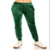 ALWAYS Women's Velvet Velour Joggers - Solid Basic Premium Soft Stretch Warm Winter Sweatpants Pants Hunter Green S view 1