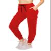ALWAYS Cargo Jogger Pants for Women, High Waisted Sweatpants with Pockets, Super Soft Casual Lounge Pants for Athletic Yoga & Gym, Cotton Drawstring Trousers, Red S view 1