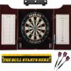 Viper Dead On Sisal Dartboard, Hudson Cabinet, Throw Line Marker, Black Mariah Steel Tip Darts & Shadow Buster Dartboard Light Bundle view 1