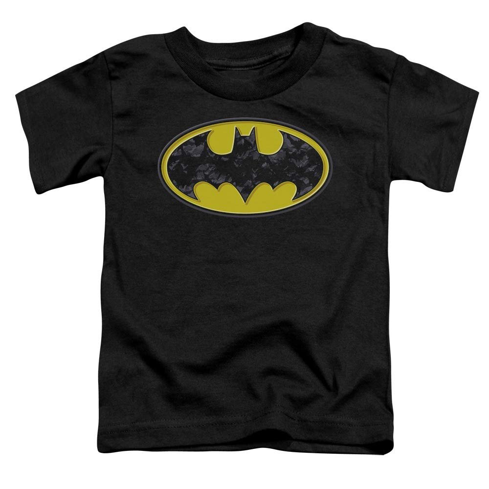 Batman Bats in Logo Unisex Toddler T Shirt for Boys and Girls, Large (4T) Black