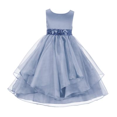ekidsbridal Wedding Asymmetric Ruffles Satin Organza Flower Girl Dress Sequin 012s 8