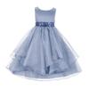 ekidsbridal Wedding Asymmetric Ruffles Satin Organza Flower Girl Dress Sequin 012s 8 view 1
