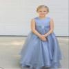 ekidsbridal Wedding Asymmetric Ruffles Satin Organza Flower Girl Dress Sequin 012s 8 view 2