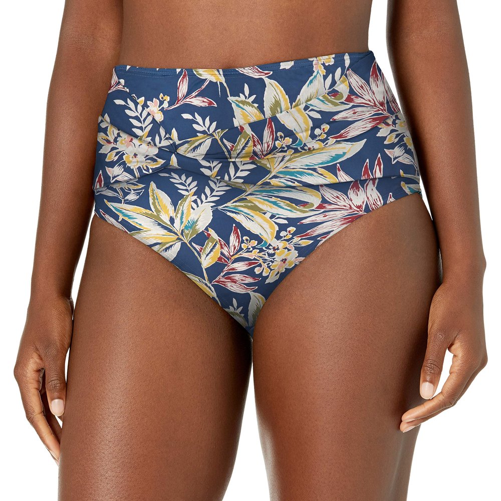 Catalina Women's Standard High Waist Bikini Bottom, Twilight Tropical, Extra Extra Large