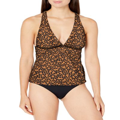 Catalina Women's Standard Halter Tankini with Strappy Back Detail, Safari, Extra Small