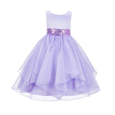ekidsbridal Wedding Asymmetric Ruffles Satin Organza Flower Girl Dress Sequin 012s 10