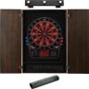 Viper by GLD Products 800 Electronic Dartboard, Metropolitan Espresso Cabinet, Laser Throw Line & Shadow Buster Dartboard Light Bundle view 1