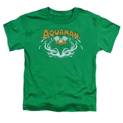 DC Aquaman Splash Unisex Toddler T Shirt for Boys and Girls, Large (4T) Kelly Green