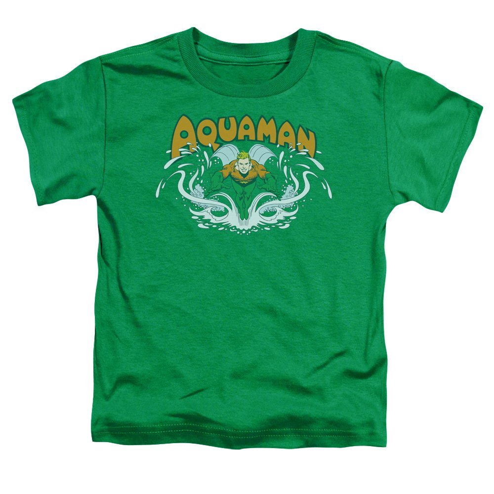 DC Aquaman Splash Unisex Toddler T Shirt for Boys and Girls, Large (4T) Kelly Green