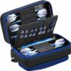 Casemaster by GLD Products Plazma Pro Dart Case/Wallet Black with Sapphire Zipper and Phone Pocket, Sapphire Trim view 1