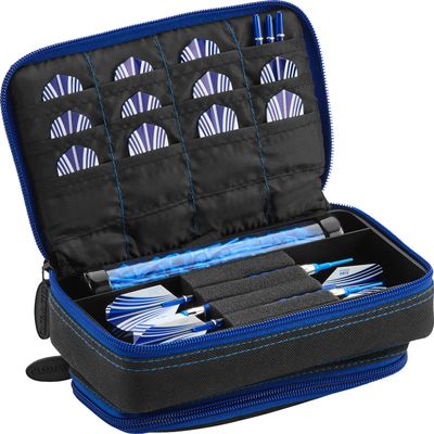 Casemaster Plazma Plus Dart Case Black with Sapphire Zipper and Phone Pocket