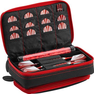 Casemaster by GLD Products Plazma Plus Dart Case Black with Ruby Zipper and Phone Pocket, Black/Ruby
