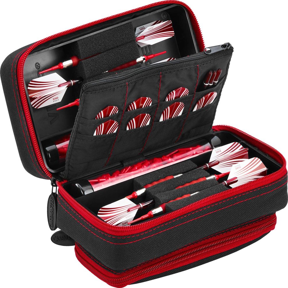 Casemaster by GLD Products Plazma Pro Dart Case Black with Ruby Zipper and Phone Pocket
