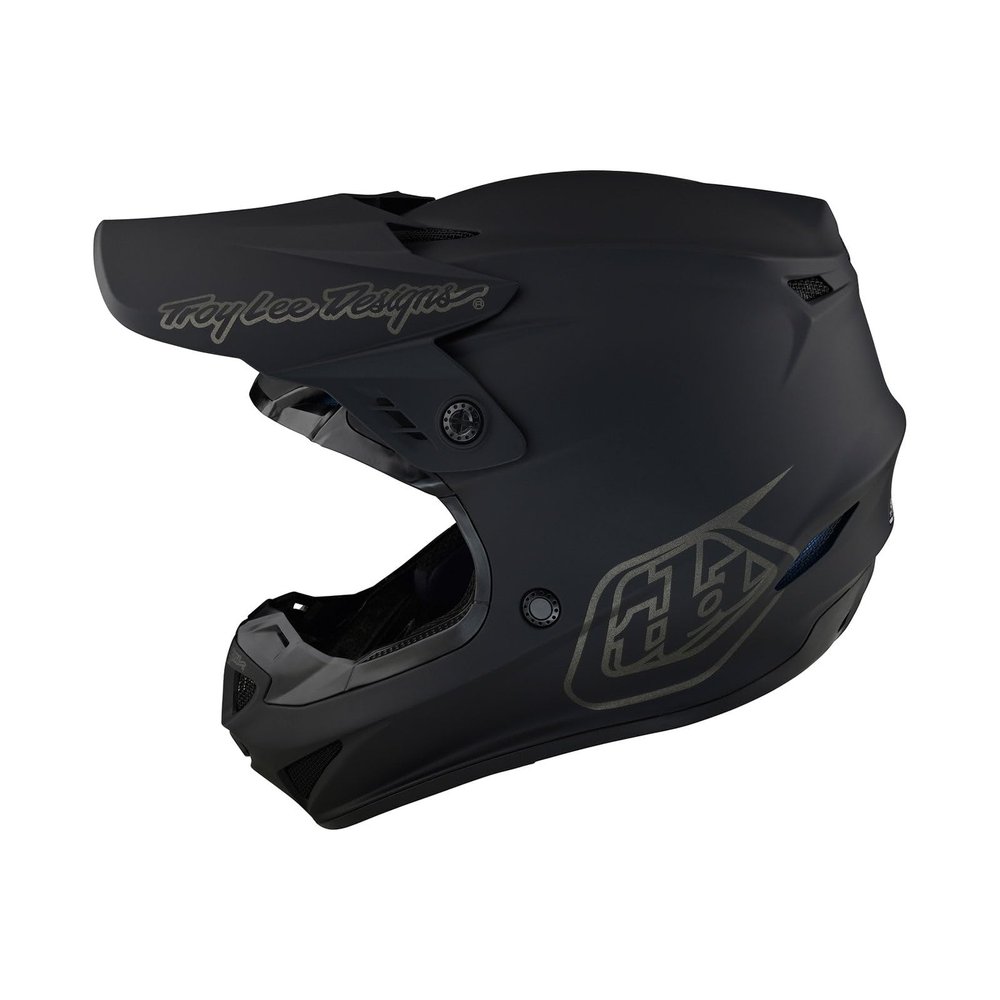 Troy Lee Designs GP Helmet for Motocross MX, Light Weight 16 Vents, Mono Black, MD, SKU 103490003