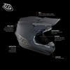 Troy Lee Designs GP Helmet for Motocross MX, Light Weight 16 Vents, Mono Black, MD, SKU 103490003 view 2