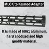 Gotical 2 Slot M-LOK to Keymod Adapter-Keymod Rail Section M-Lok to Keymod Converter view 3