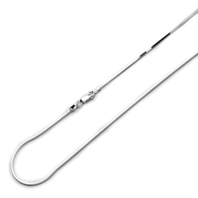 925 Sterling Silver Necklace 0.7mm to 1.3mm Square Snake Chain Necklace (Available Size 7 to 30 Inches), 30