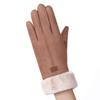 ZALING Women Gloves Winter Touch Screen Full Finger Mittens Female Suede Furry Warm Full Finger Gloves Lady Winter Outdoor Sport Driving Women Gloves, Khaki view 1