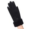 ZALING Women Gloves Winter Touch Screen Full Finger Mittens Female Suede Furry Warm Full Finger Gloves Lady Winter Outdoor Sport Driving Women Gloves, black view 1