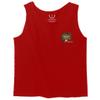 0252. Tiger Graphic Traditional Japanese Tattoo Till Death Society Men's Tank Top (Red, Medium) view 1