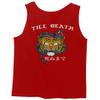 0252. Tiger Graphic Traditional Japanese Tattoo Till Death Society Men's Tank Top (Red, Medium) view 2
