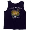0252. Tiger Graphic Traditional Japanese Tattoo Till Death Society Men's Tank Top (Navy Blue, Medium) view 2