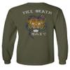 0252. Tiger Graphic Traditional Japanese Tattoo Till Death Society Men's Long Sleeve t Shirt (Olive, Large) view 2