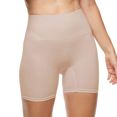 ESSENTIALS BY TUMMY TANK womens Seamless Shaping Short Thigh Shapewear, Almond, Large-X-Large US