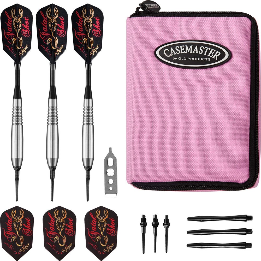 Viper Fatal Shot Underground Soft Tip Darts & Casemaster Pink Select Dart Case