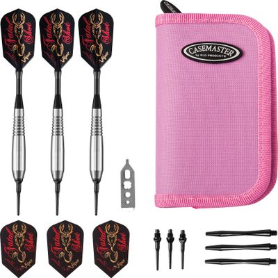 Viper Underground Fatal Shot Soft Tip Darts 18 Grams and Casemaster Deluxe Pink Nylon Dart Case