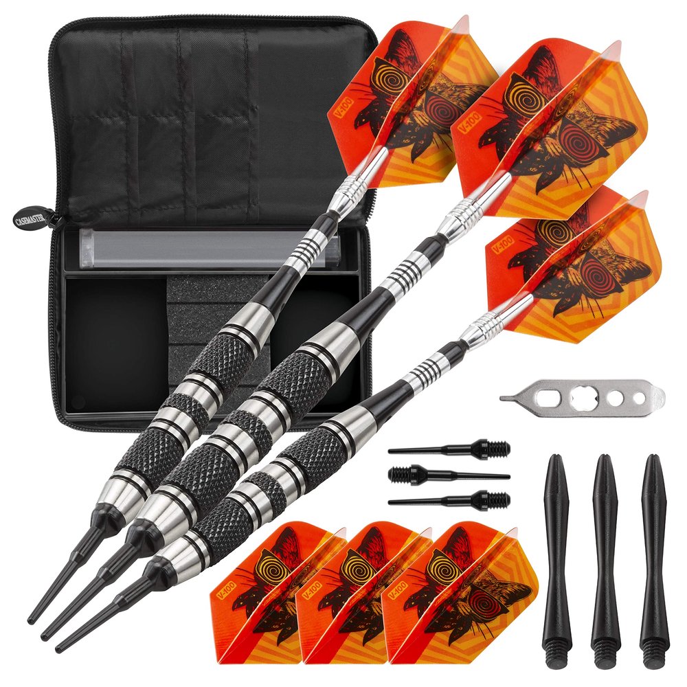 Viper by GLD Products The Freak Soft Tip Darts 3 Knurled Rings Barrel 18 Grams and Casemaster Select Blue Nylon Dart Case