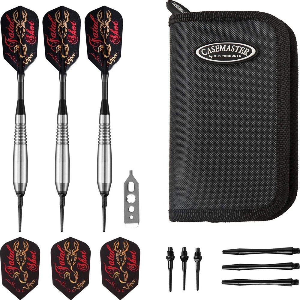 Viper by GLD Products Fatal Shot 18 Gram Soft Tip Darts & Casemaster Deluxe Black Dart Case