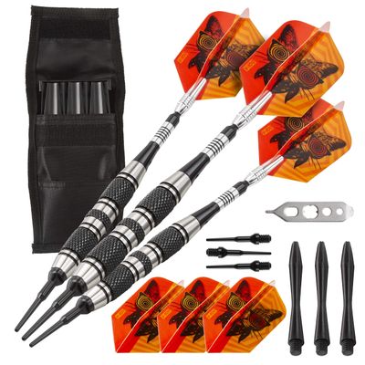 Viper The Freak Soft Tip Darts 3 Knurled Rings Barrel 18 Grams and Casemaster Single Black Dart Case