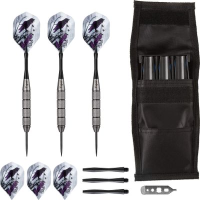 Viper Underground Raven Steel Tip Darts 25 Grams and Casemaster Single Black Dart Case