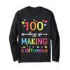 100 Days of Making Difference 100th Day of School Teacher Long Sleeve T-Shirt view 1