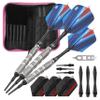 Viper Sidewinder Tungsten Soft Tip Darts Knurled Barrel 18 Grams and Casemaster Deluxe Pink Nylon Dart Case view 1