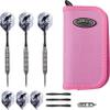 Viper Underground Raven Steel Tip Darts 25 Grams and Casemaster Deluxe Pink Nylon Dart Case view 1