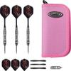 Viper by GLD Products Underground Fatal Shot Steel Tip Darts 24 Grams and Casemaster Deluxe Pink Nylon Dart Case view 1